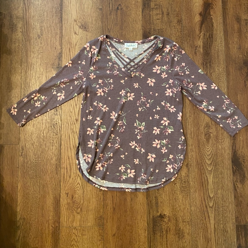 Floral purple top